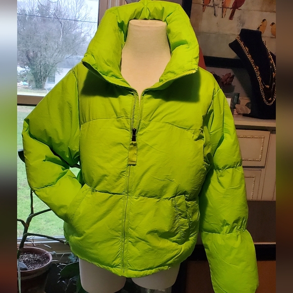 Love Chemiztry Florescent green puffer jacket - Picture 1 of 6